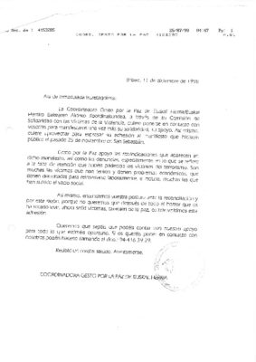 Carta Gesto por la Paz