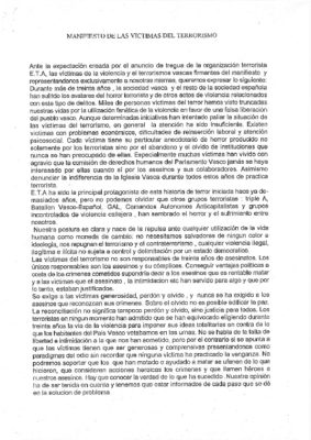 Manifiesto de las víctimas del terrorismo