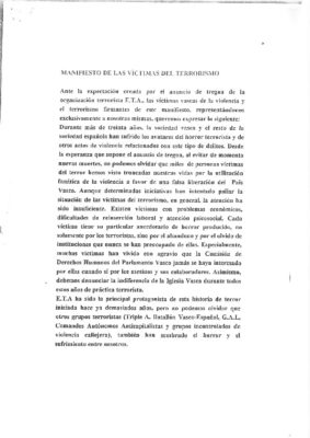 Manifiesto de las víctimas del terrorismo